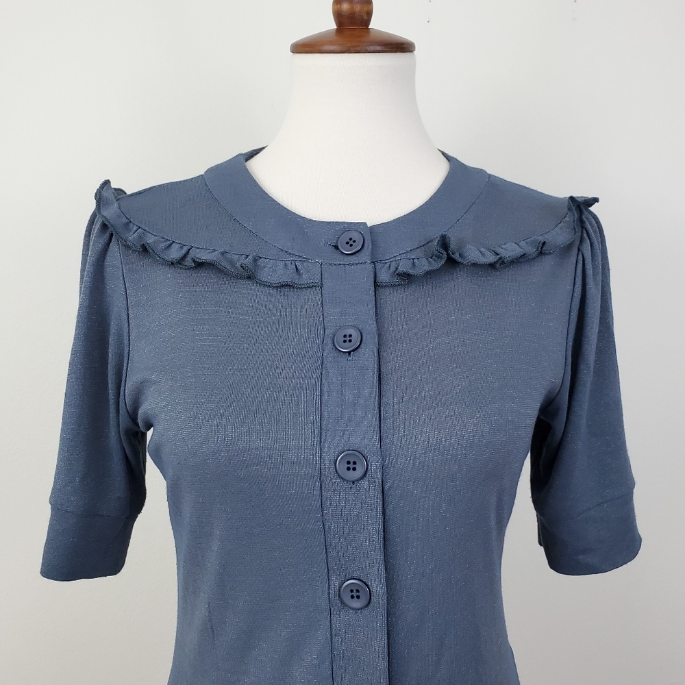 Cooper St Shimmer Ruffle Button Up Top - Picture 2 of 9
